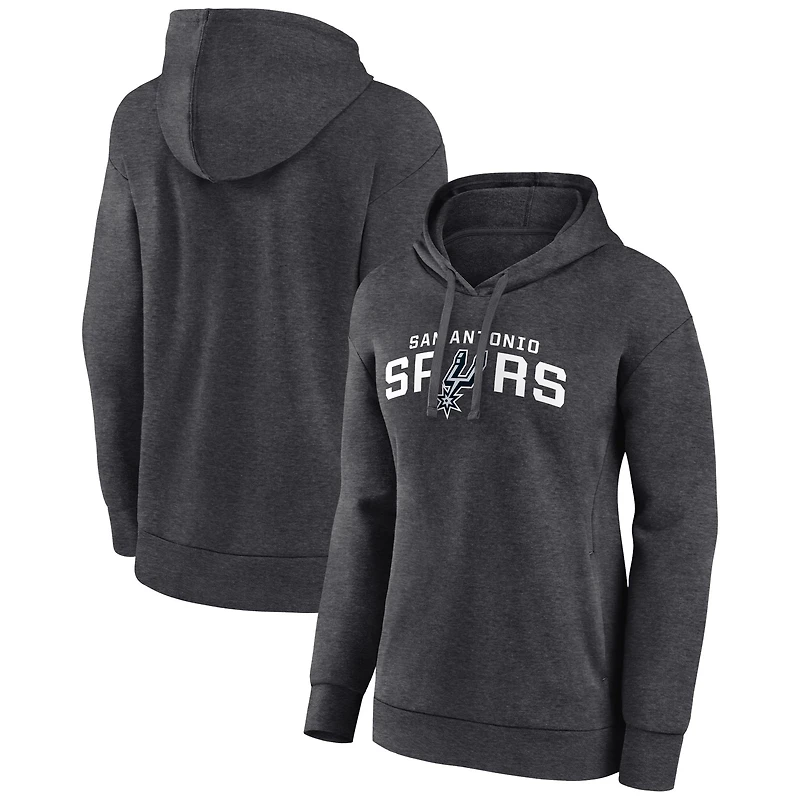 Women's Charcoal San Antonio Spurs Wordmark Alt Pullover Hoodie