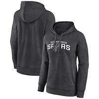 Women's Charcoal San Antonio Spurs Wordmark Alt Pullover Hoodie