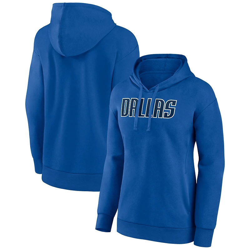 Women's Blue Dallas Mavericks Wordmark Alt Pullover Hoodie