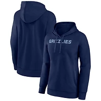 Women's Navy Memphis Grizzlies Wordmark Alt Pullover Hoodie