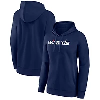 Women's Navy Washington Wizards Wordmark Alt Pullover Hoodie