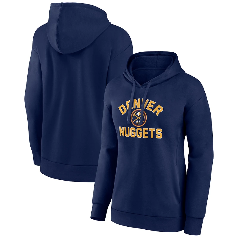 Women's Navy Denver Nuggets Overtime Pullover Hoodie