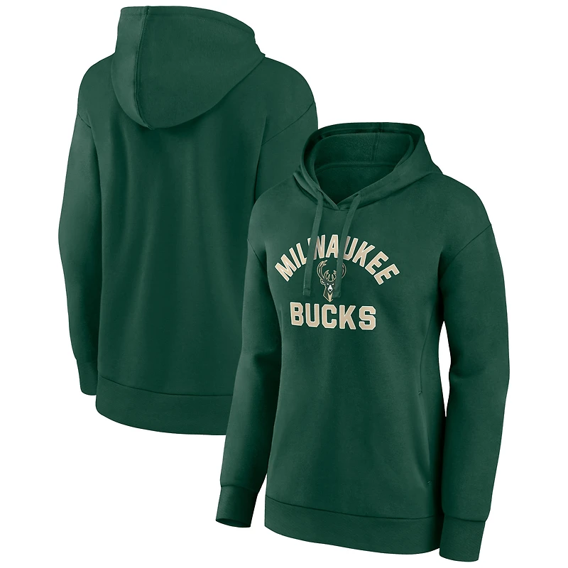 Women's Hunter Green Milwaukee Bucks Overtime Pullover Hoodie