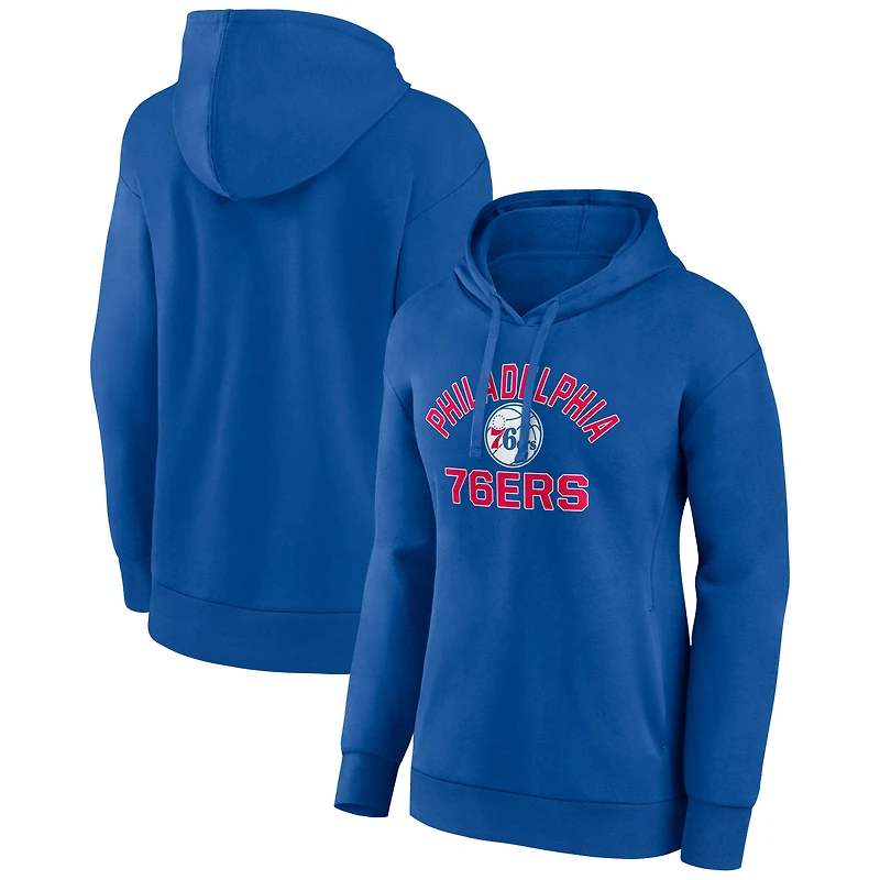 Women's Royal Philadelphia 76ers Overtime Pullover Hoodie