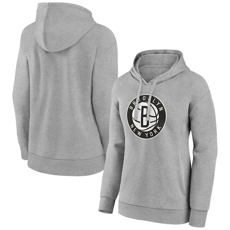 Women's Gray Brooklyn Nets Alternate Logo Pullover Hoodie