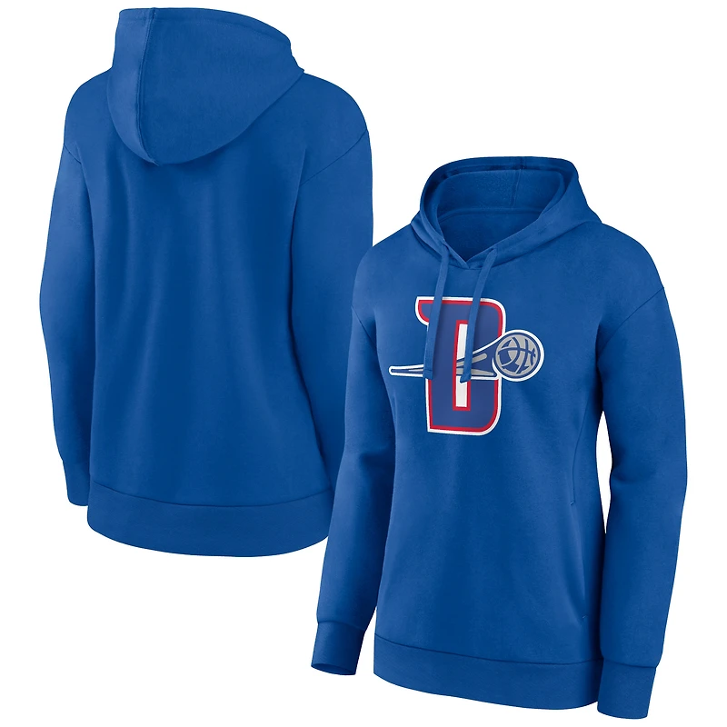 Women's Blue Detroit Pistons Alternate Logo Pullover Hoodie