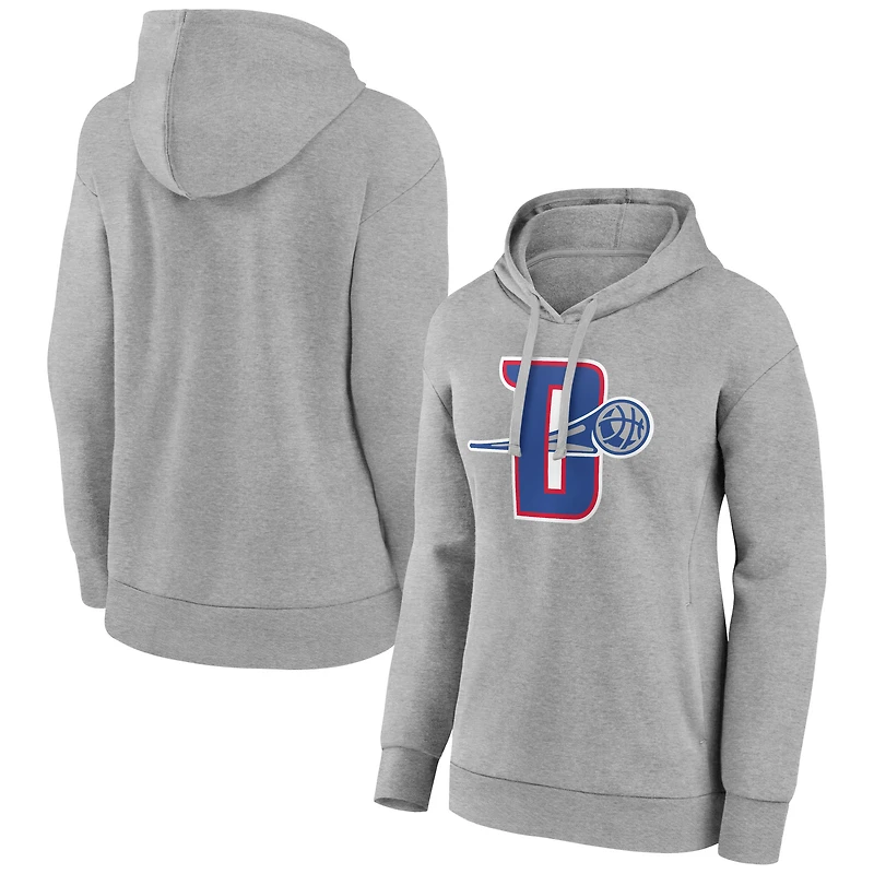 Women's Gray Detroit Pistons Alternate Logo Pullover Hoodie