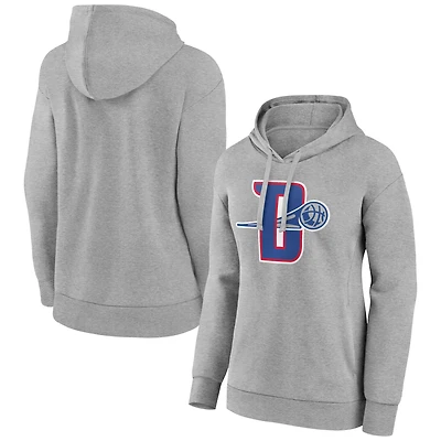 Women's Gray Detroit Pistons Alternate Logo Pullover Hoodie