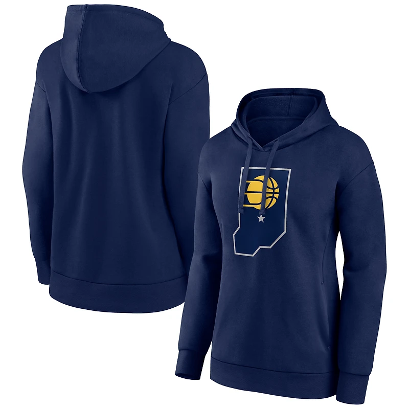 Women's Navy Indiana Pacers Alternate Logo Pullover Hoodie