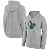 Women's Gray Milwaukee Bucks Alternate Logo Pullover Hoodie