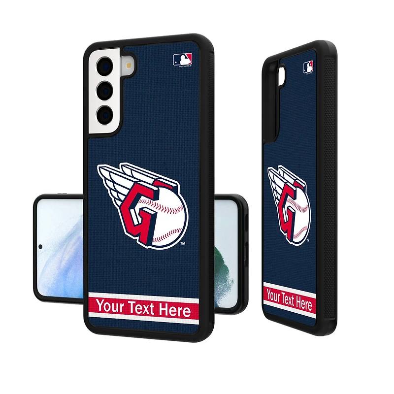 Cleveland Guardians Stripe Design Personalized Galaxy Bump Case