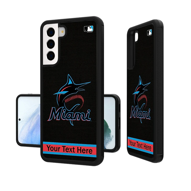 Miami Marlins Stripe Design Personalized Galaxy Bump Case