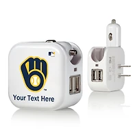 Milwaukee Brewers Personalized 2-In-1 USB Charger