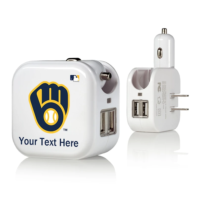 Milwaukee Brewers Personalized 2-In-1 USB Charger