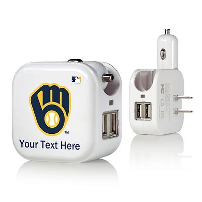 Milwaukee Brewers Personalized 2-In-1 USB Charger
