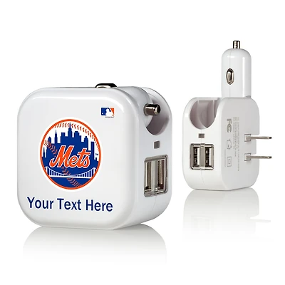 New York Mets Personalized 2-In-1 USB Charger