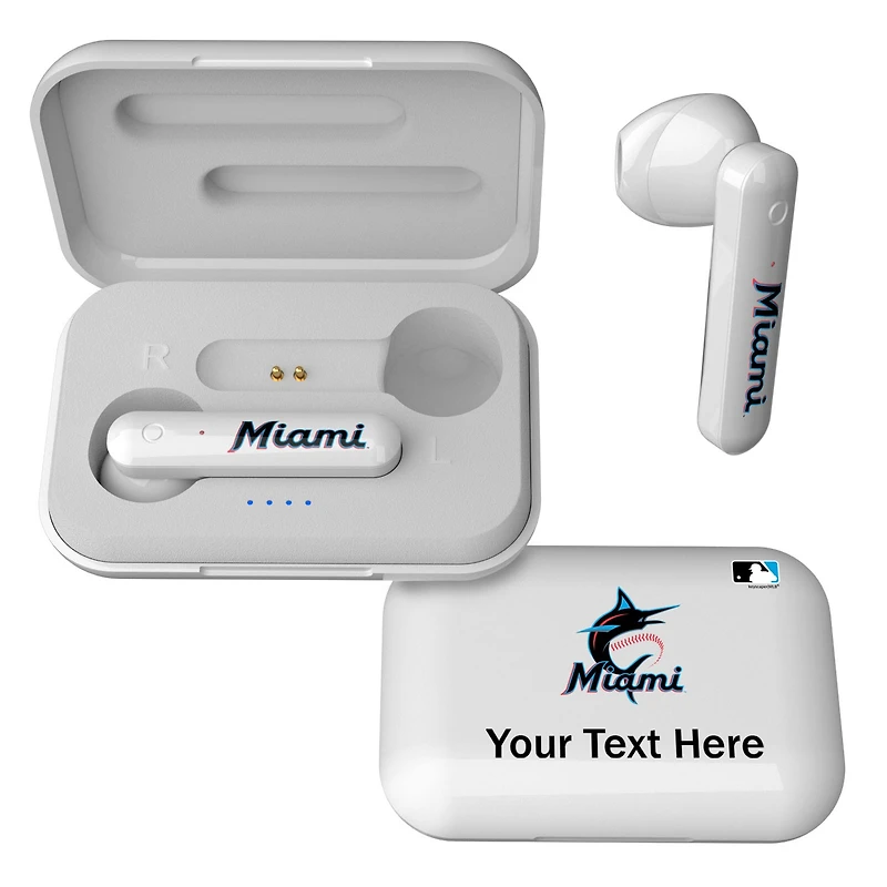 Miami Marlins Personalized True Wireless Earbuds