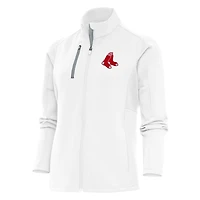 Women's Antigua White Boston Red Sox Logo Generation Full-Zip Jacket
