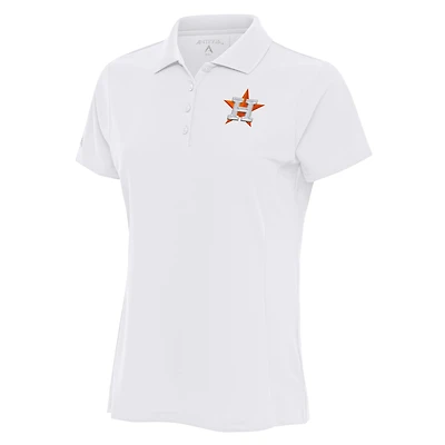Women's Antigua White Houston Astros Logo Legacy Pique Polo