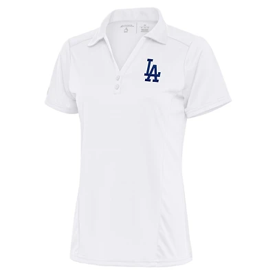 Women's Antigua White Los Angeles Dodgers Logo Tribute Polo