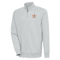 Men's Antigua Heather Gray Houston Astros Action Full-Zip Jacket