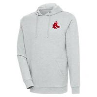 Men's Antigua Heather Gray Boston Red Sox Action Pullover Hoodie