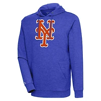 Men's Antigua Heather Royal New York Mets Action Pullover Hoodie