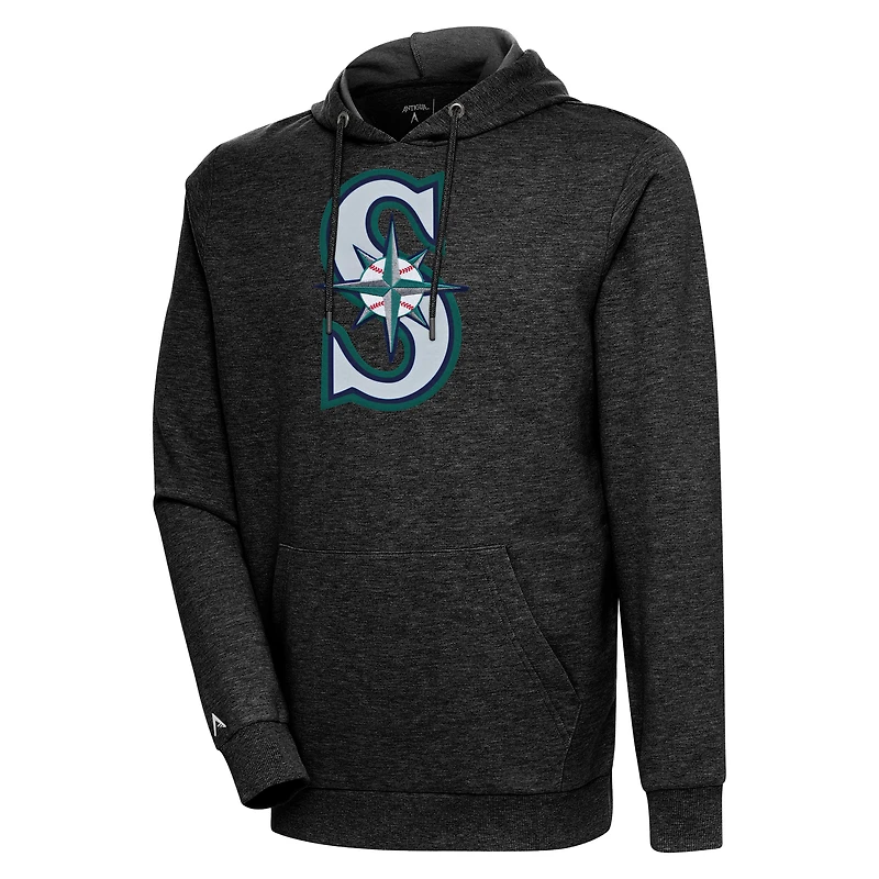 Men's Antigua Heather Seattle Mariners Action Pullover Hoodie