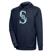 Men's Antigua Heather Navy Seattle Mariners Action Pullover Hoodie