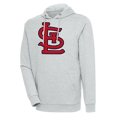 Men's Antigua Heather Gray St. Louis Cardinals Action Pullover Hoodie
