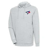 Men's Antigua Heather Gray Toronto Blue Jays Action Pullover Hoodie