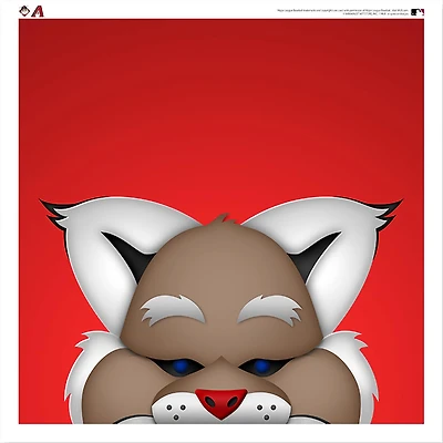 D. Baxter Bobcat Arizona Diamondbacks 12'' x 12'' Minimalist Mascot Poster Print