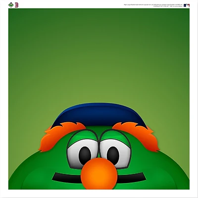 Wally The Green Monster Boston Red Sox 12'' x 12'' Minimalist Mascot Poster Print