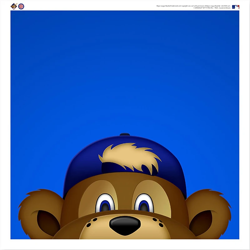 Clark the Cub Chicago Cubs 12'' x 12'' Minimalist Mascot Poster Print