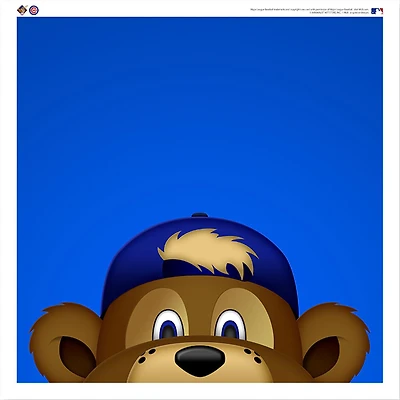 Clark the Cub Chicago Cubs 12'' x 12'' Minimalist Mascot Poster Print