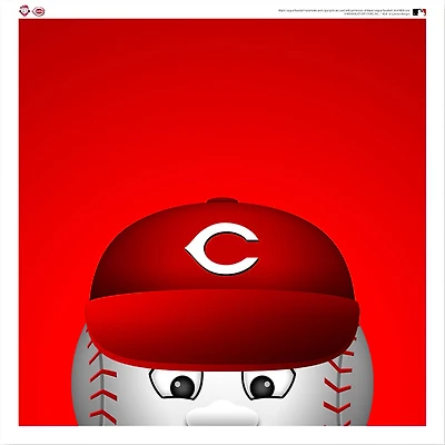 MR. RED Cincinnati Reds 12'' x 12'' Minimalist Mascot Poster Print