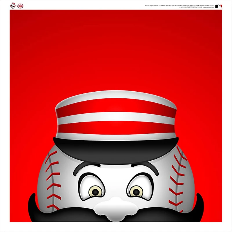 Mr. Redlegs Cincinnati Reds 12'' x 12'' Minimalist Mascot Poster Print