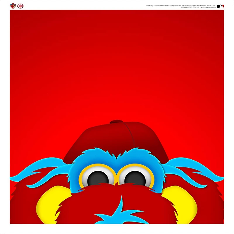 GAPPER Cincinnati Reds 12'' x 12'' Minimalist Mascot Poster Print