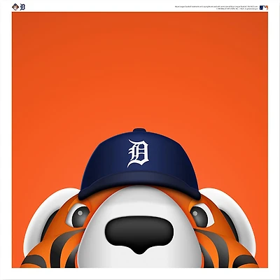 Paws Detroit Tigers 12'' x 12'' Minimalist Mascot Poster Print