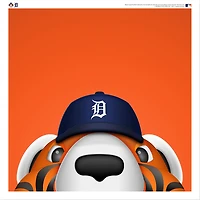 Paws Detroit Tigers 12'' x 12'' Minimalist Mascot Poster Print