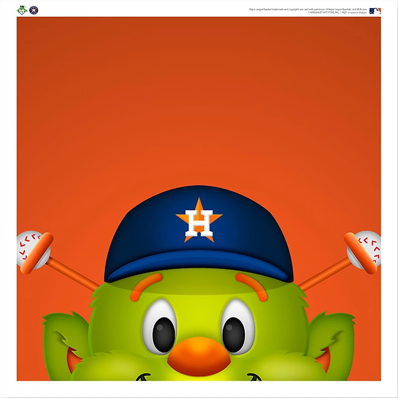 Orbit Houston Astros 12'' x 12'' Minimalist Mascot Poster Print