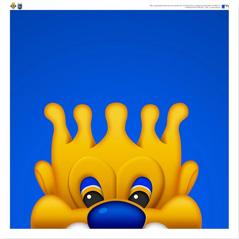 Sluggerrr Kansas City Royals 12'' x 12'' Minimalist Mascot Poster Print