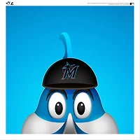 Billy The Marlin Miami Marlins 12'' x 12'' Minimalist Mascot Poster Print