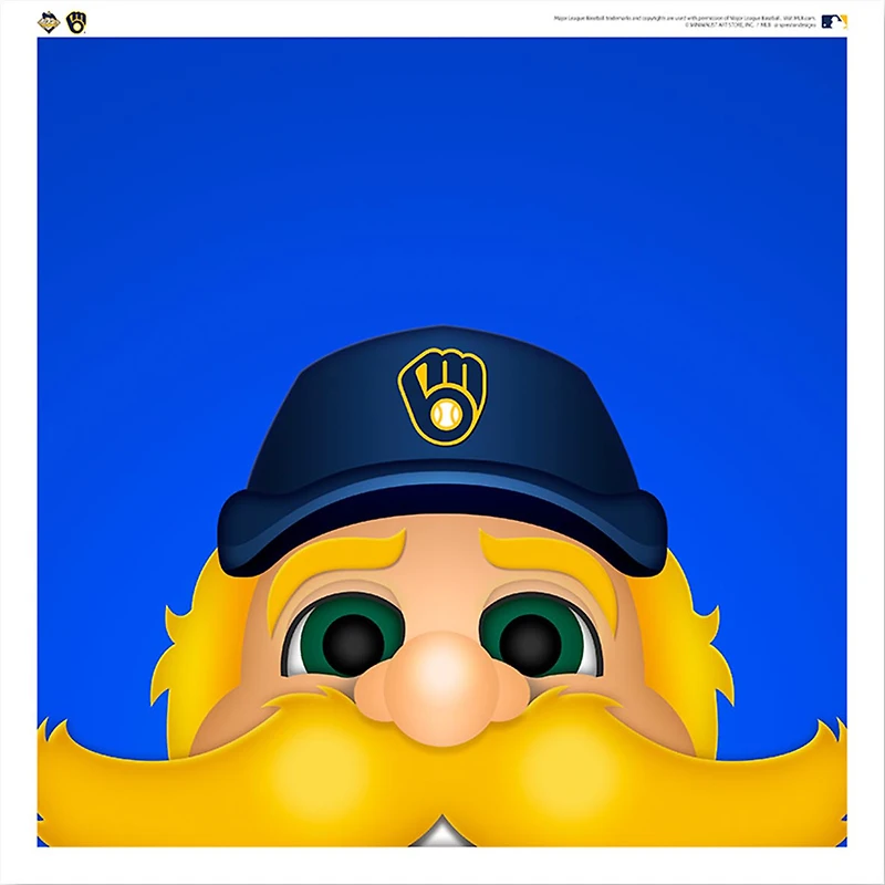 Bernie Brewer Milwaukee Brewers 12'' x 12'' Minimalist Mascot Poster Print