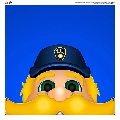 Bernie Brewer Milwaukee Brewers 12'' x 12'' Minimalist Mascot Poster Print