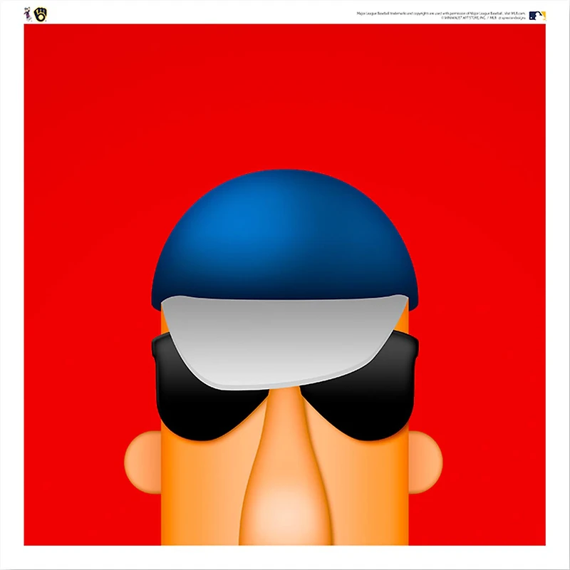 Polish Milwaukee Brewers 12'' x 12'' Minimalist Mascot Poster Print