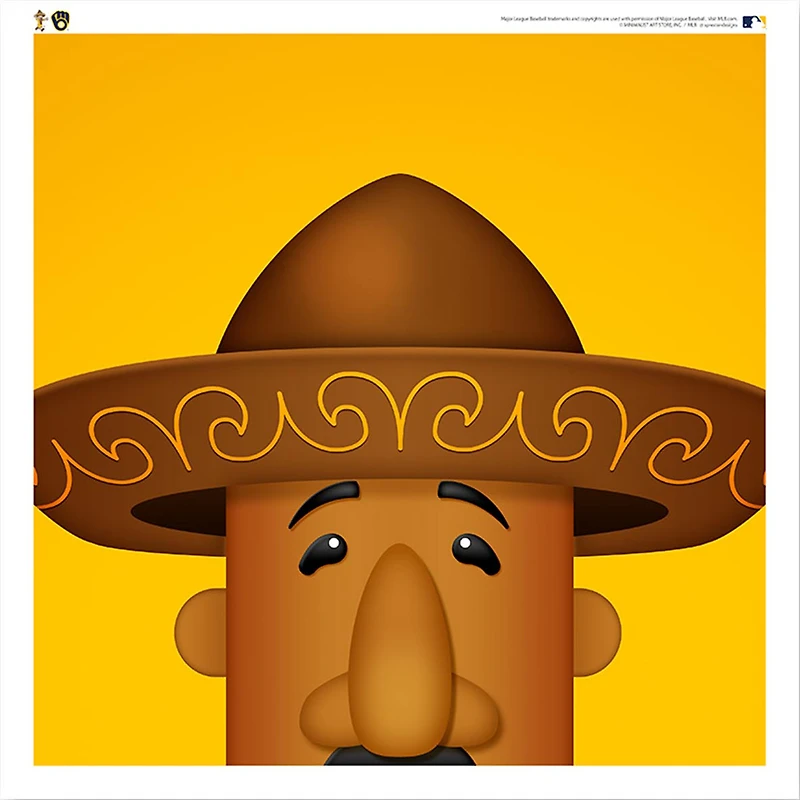 Chorizo Milwaukee Brewers 12'' x 12'' Minimalist Mascot Poster Print