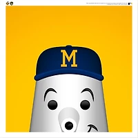 Barrelman Milwaukee Brewers 12'' x 12'' Minimalist Mascot Poster Print
