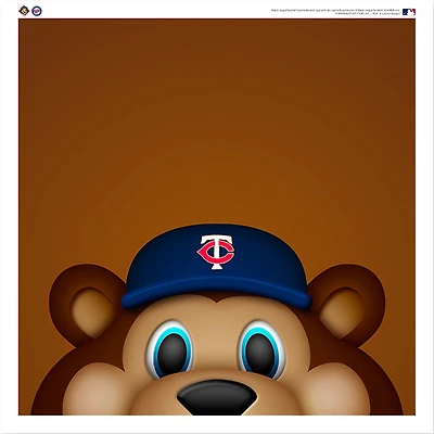 T.C. Bear Minnesota Twins 12'' x 12'' Minimalist Mascot Poster Print
