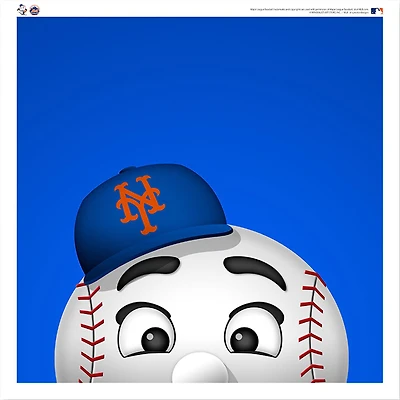 Mr. Met New York Mets 12'' x 12'' Minimalist Mascot Poster Print